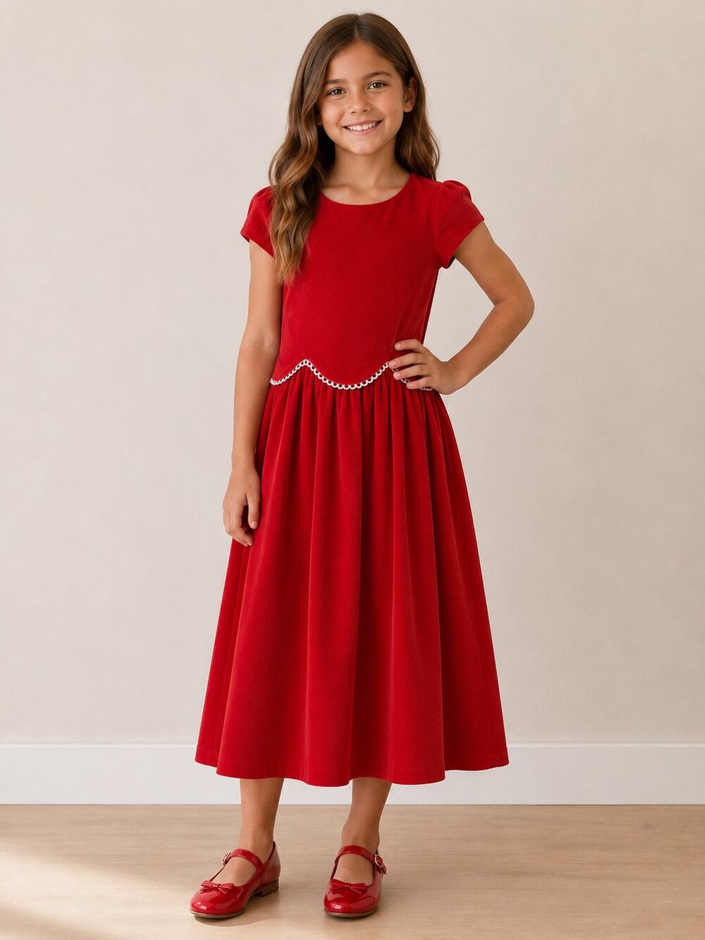 Bailey Boys Red Corduroy Girls Holiday Dress